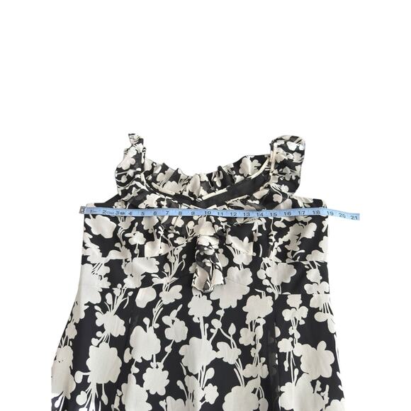 Anny Taylor Loft Dress Black White Floral Babydoll Fairy Whimsical  Size 12 - Picture 9 of 10